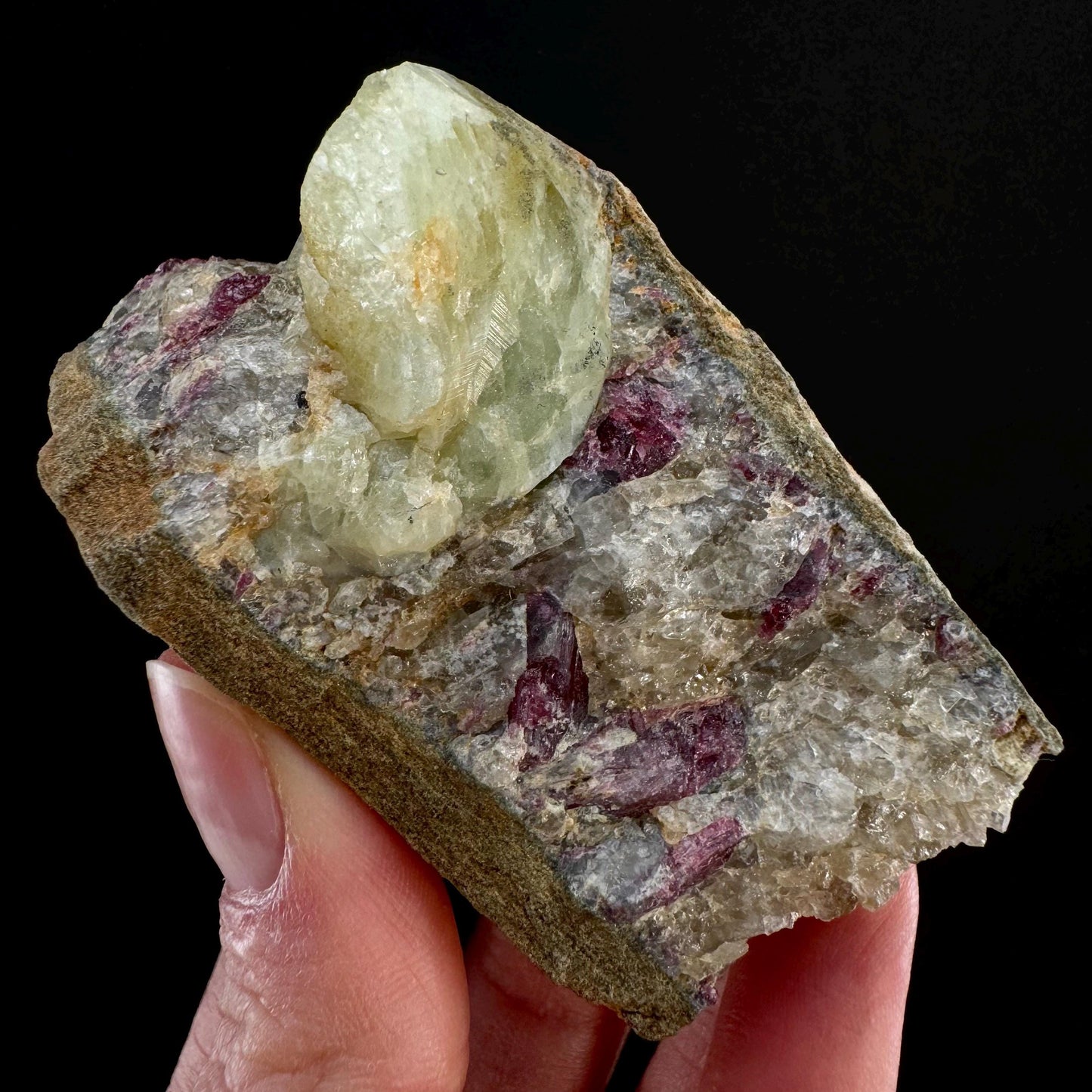 Rare! Londonite with Liddicoatite on Matrix (Madagascar) | rare minerals, mineral specimen, rare crystals