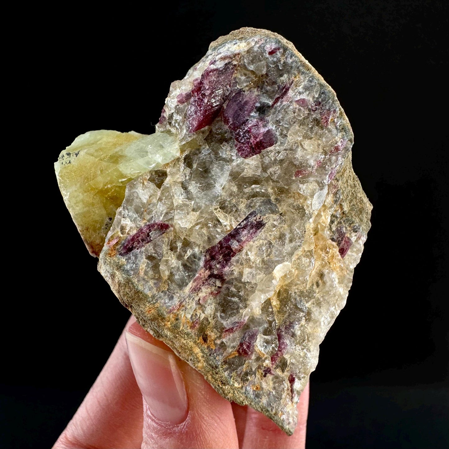 Rare! Londonite with Liddicoatite on Matrix (Madagascar) | rare minerals, mineral specimen, rare crystals