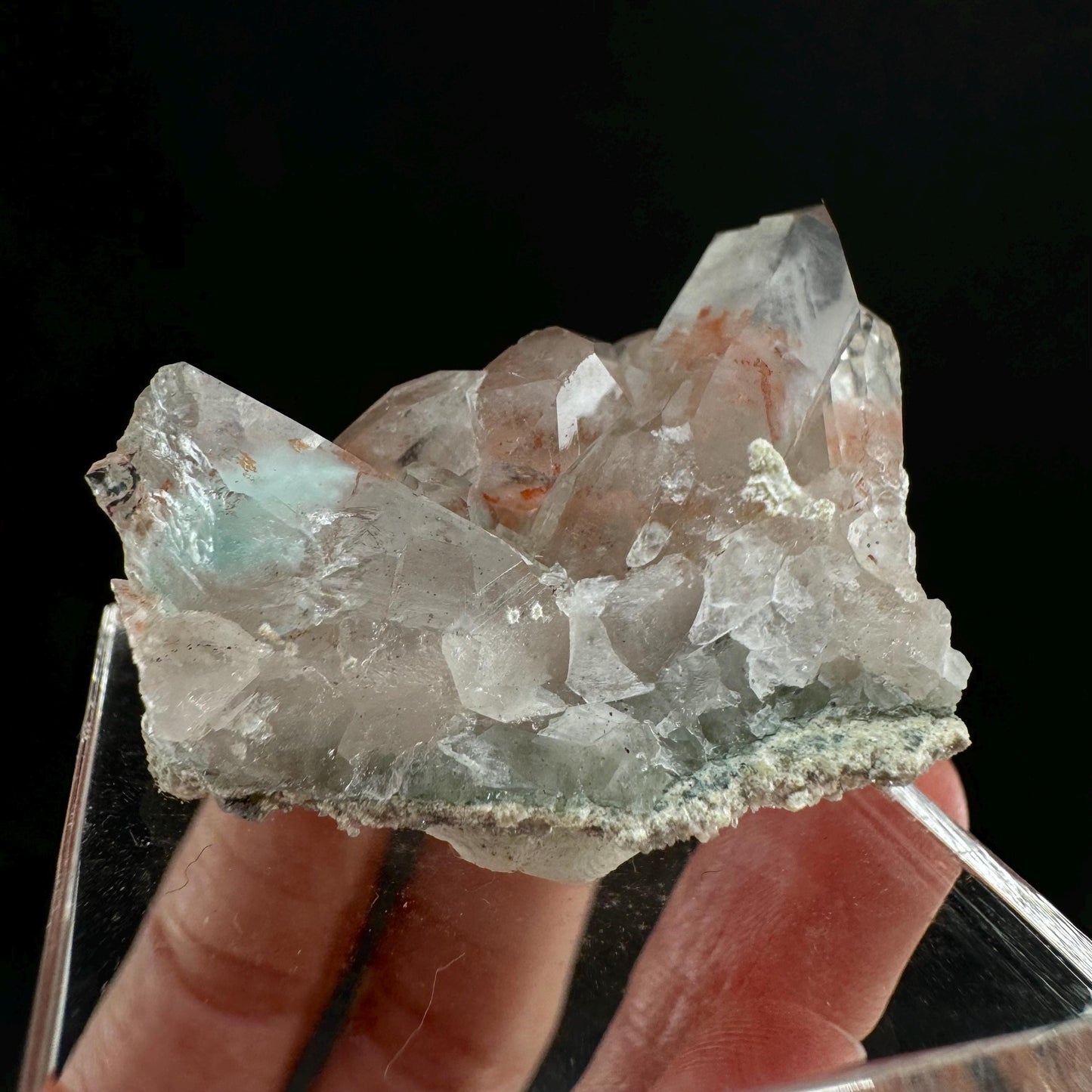 Rare! Ajoite, Copper, & Kaolinite Included Quartz (South Africa) | ajoite quartz, blue quartz, rare minerals, terminated ajoite quartz