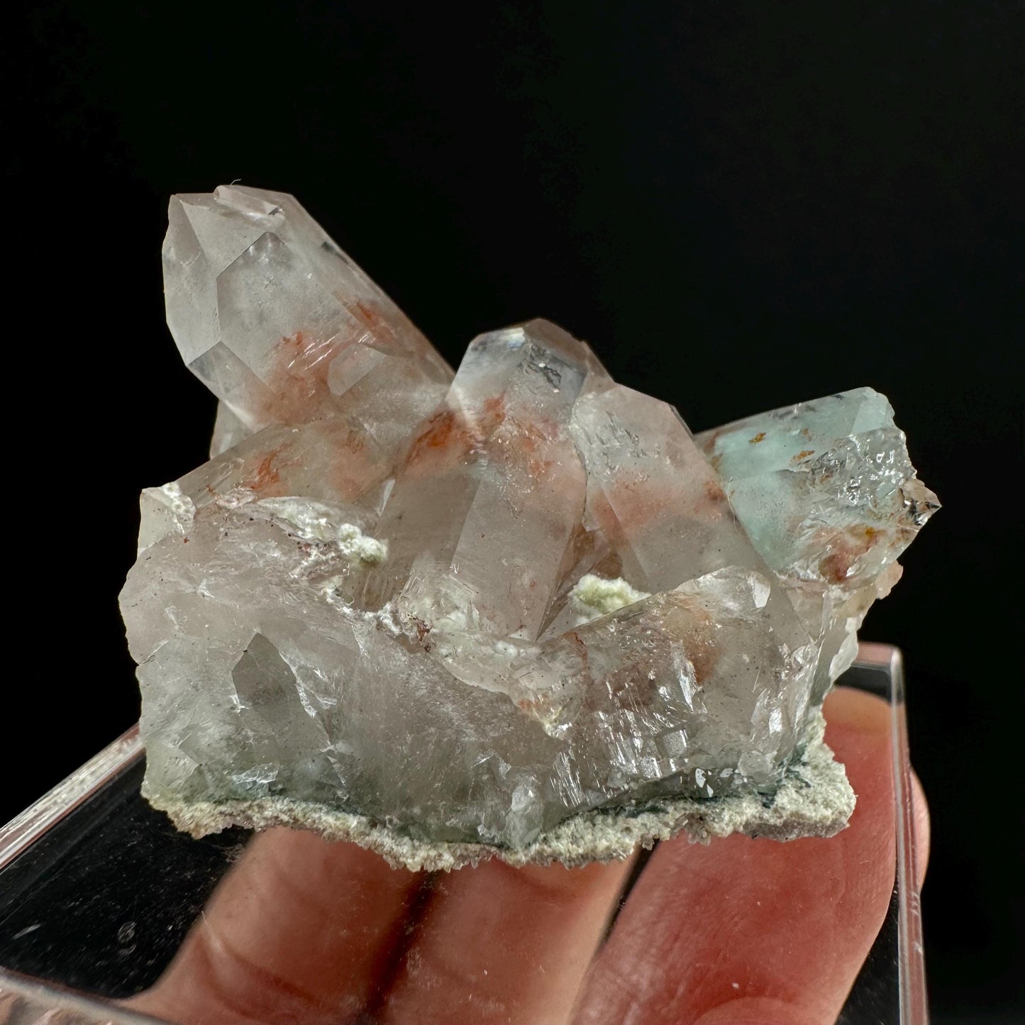 Rare! Ajoite, Copper, & Kaolinite Included Quartz (South Africa) | ajoite quartz, blue quartz, rare minerals, terminated ajoite quartz