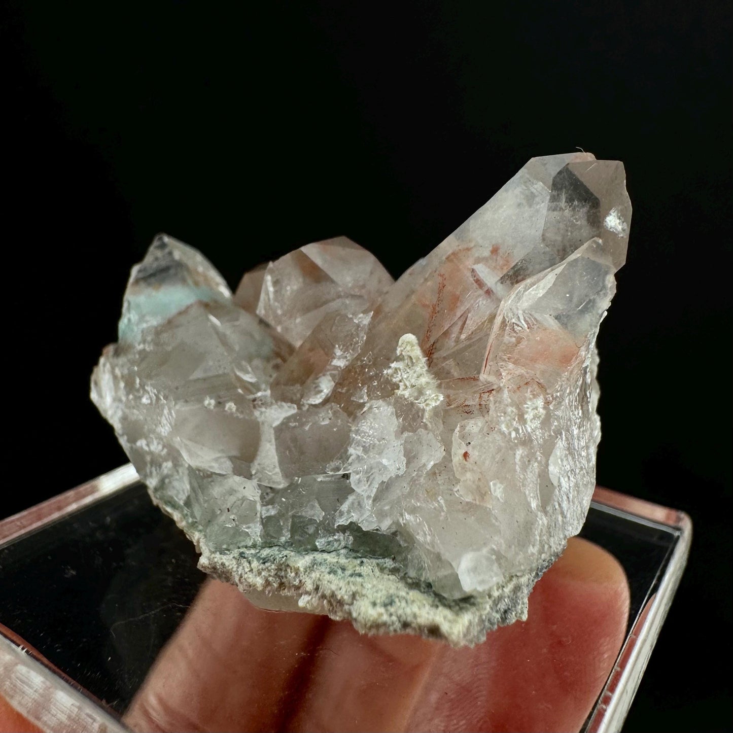 Rare! Ajoite, Copper, & Kaolinite Included Quartz (South Africa) | ajoite quartz, blue quartz, rare minerals, terminated ajoite quartz