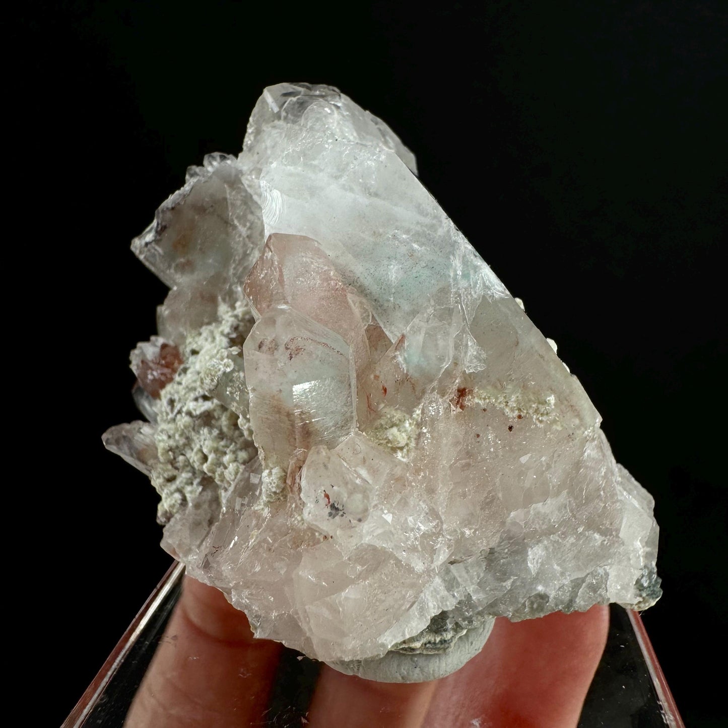 Rare! Ajoite, Copper, & Kaolinite Included Quartz (South Africa) | ajoite quartz, blue quartz, rare minerals, terminated ajoite quartz