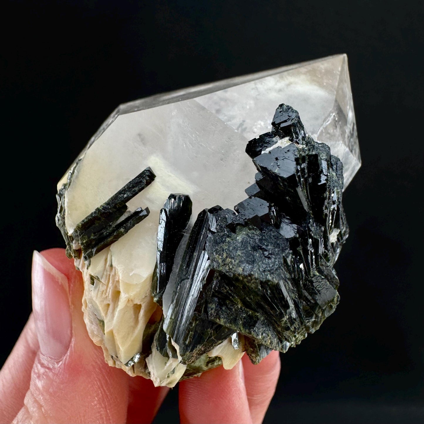 Yellow Bone Quartz & Epidote (Pakistan) | bone quartz, epidote quartz, green epidote, mango quartz