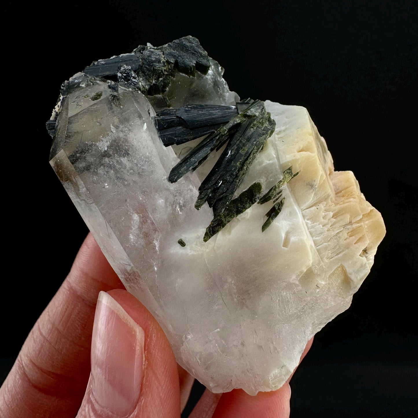 Yellow Bone Quartz & Epidote (Pakistan) | bone quartz, epidote quartz, green epidote, mango quartz