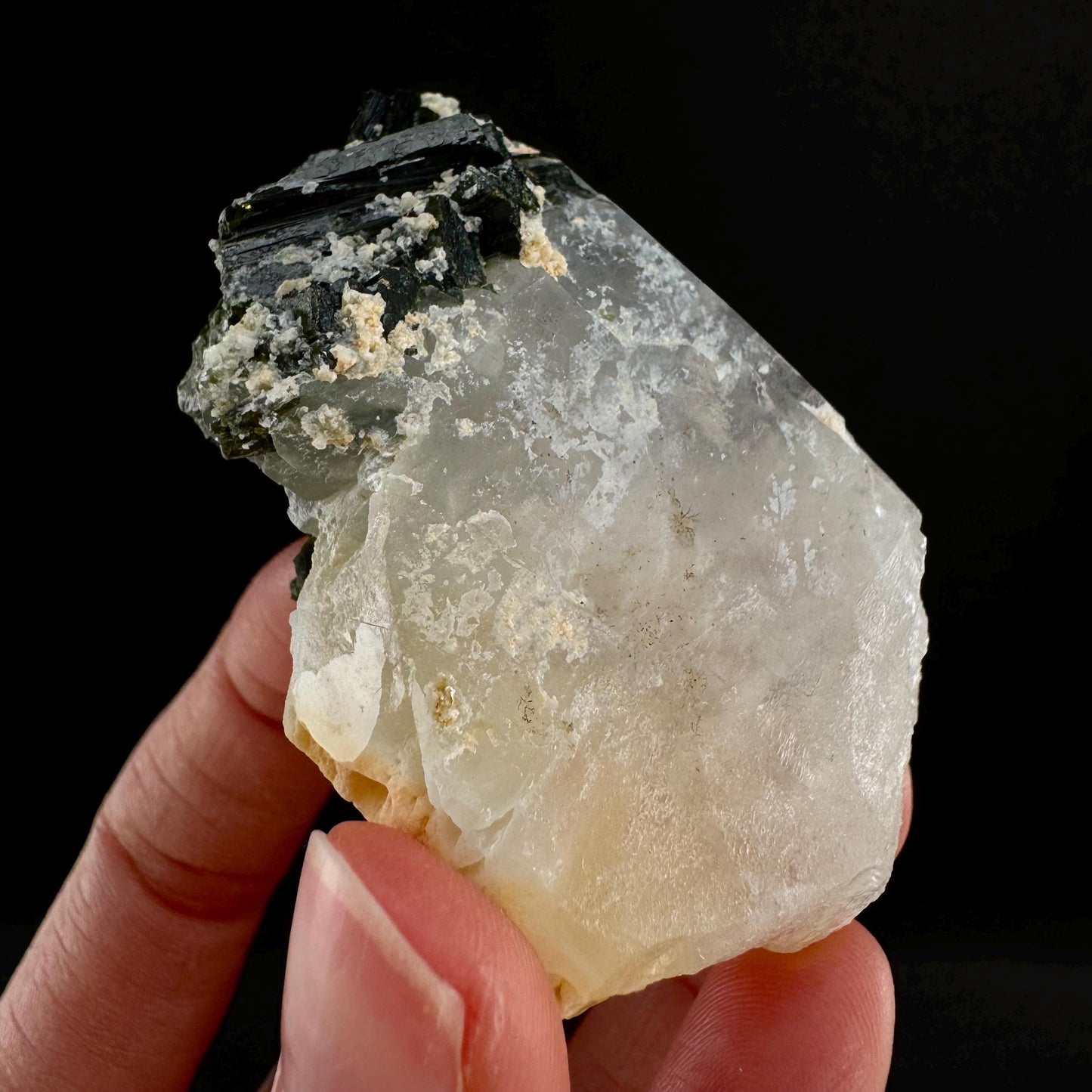 Yellow Bone Quartz & Epidote (Pakistan) | bone quartz, epidote quartz, green epidote, mango quartz
