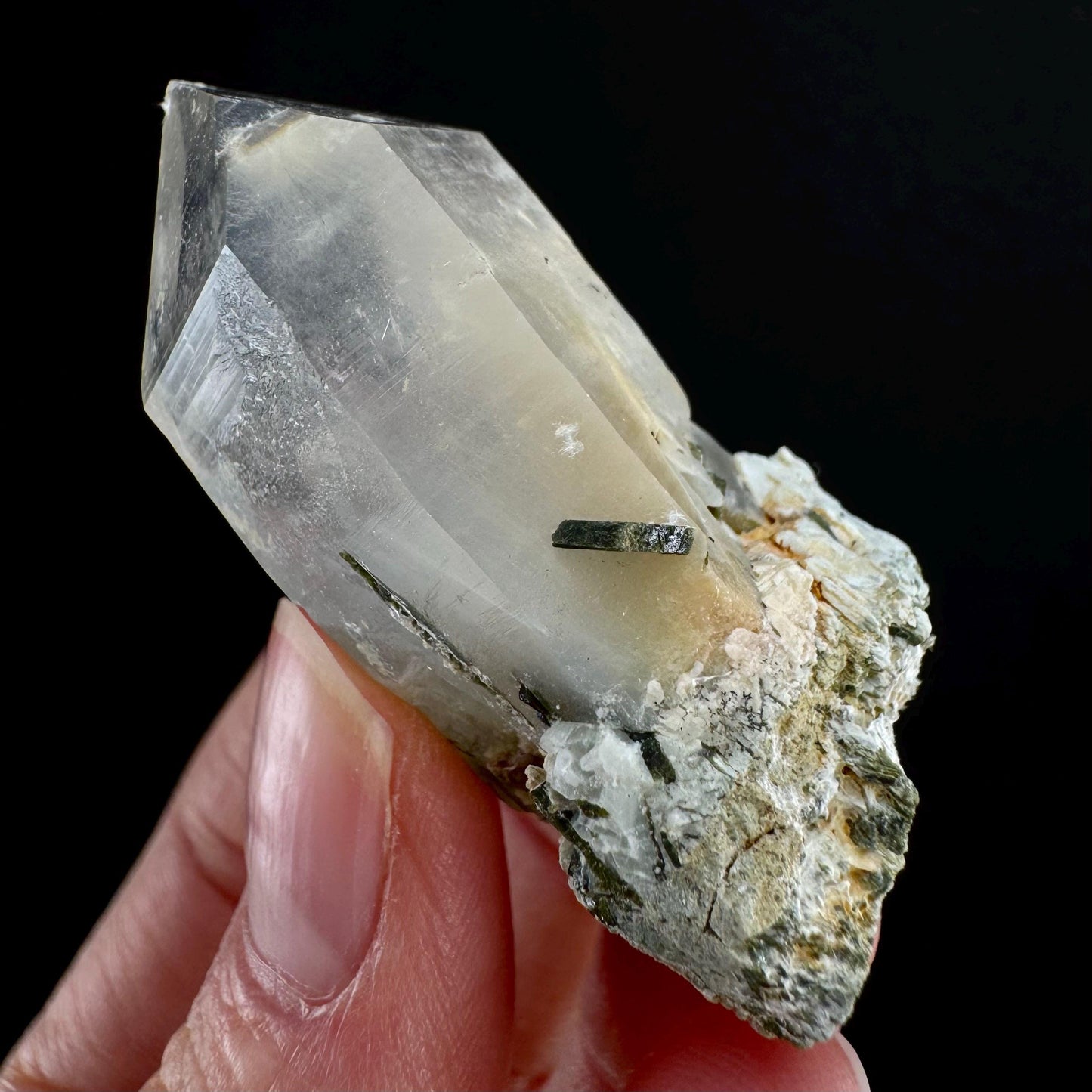 Yellow Bone Quartz & Epidote (Pakistan) | bone quartz, epidote quartz, green epidote, mango quartz