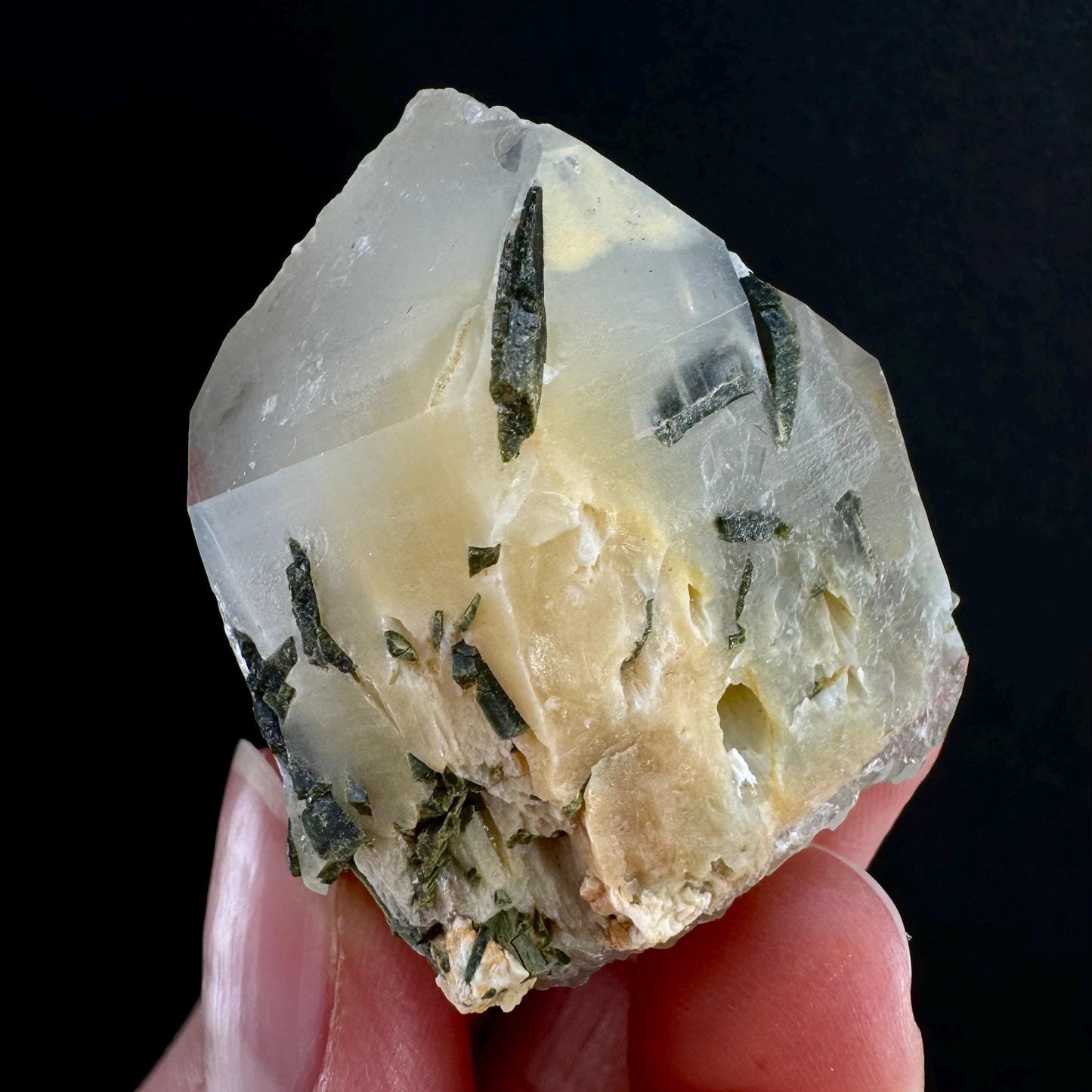 Yellow Bone Quartz & Epidote (Pakistan) | bone quartz, epidote quartz, green epidote, mango quartz