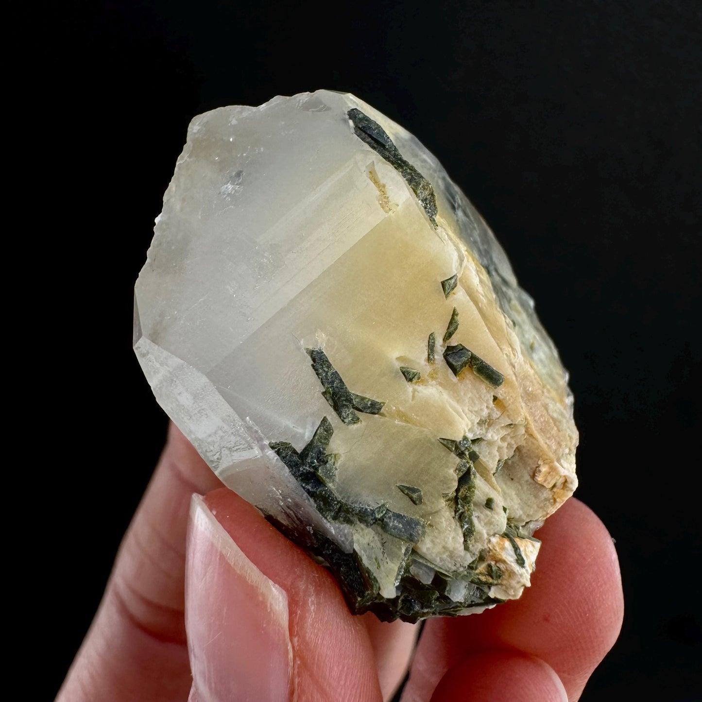 Yellow Bone Quartz & Epidote (Pakistan) | bone quartz, epidote quartz, green epidote, mango quartz