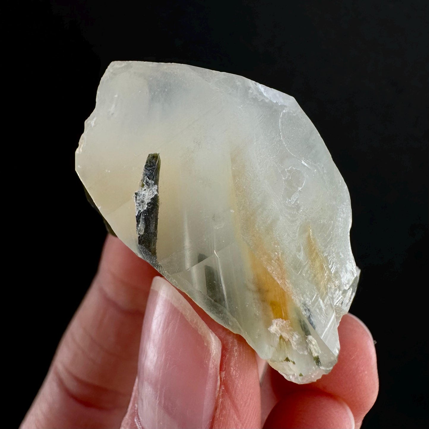 Yellow Bone Quartz & Epidote (Pakistan) | bone quartz, epidote quartz, green epidote, mango quartz