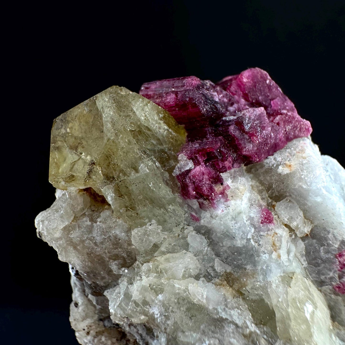 Rare! Londonite with Liddicoatite on Matrix (Madagascar) | rare minerals, mineral specimen, rare crystals
