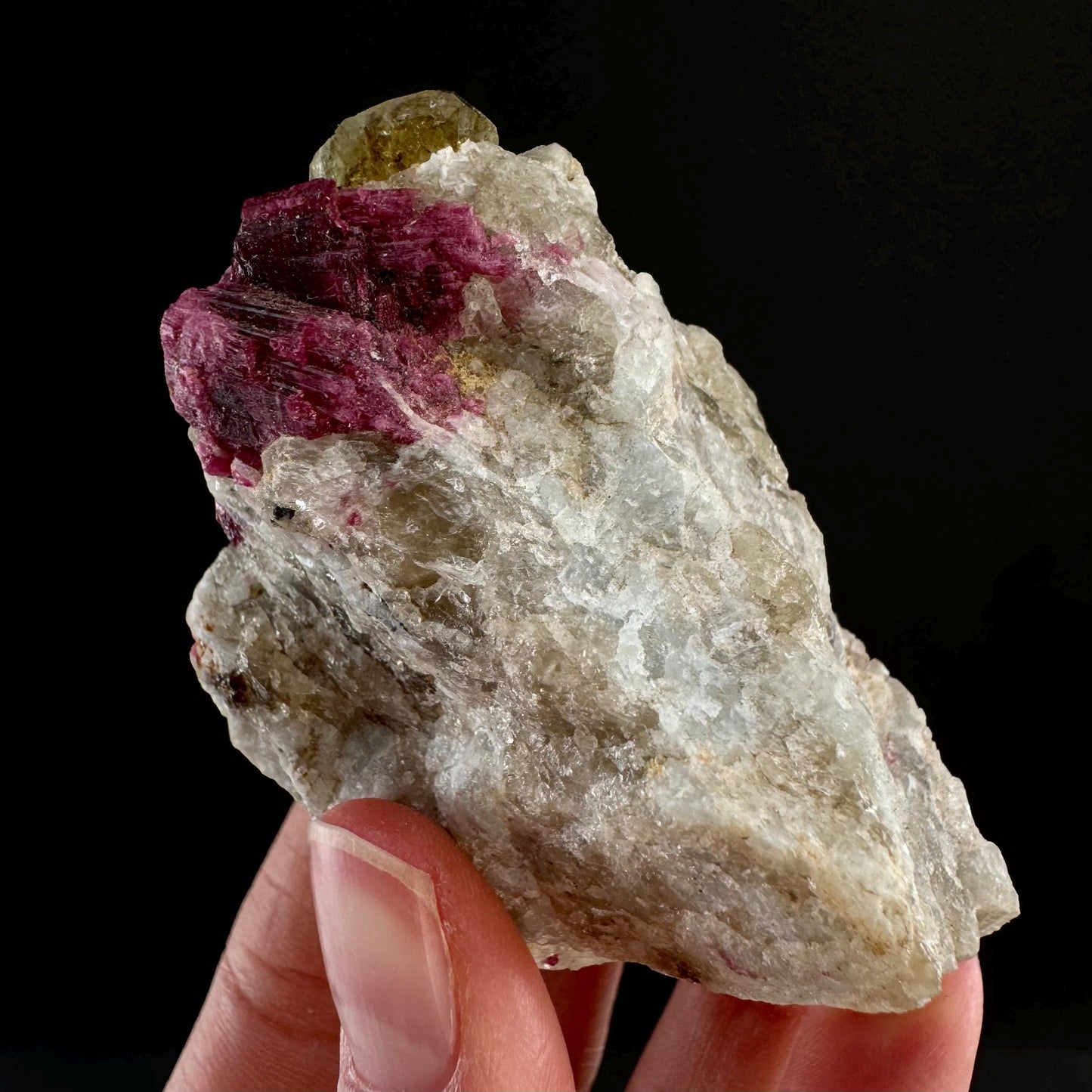 Rare! Londonite with Liddicoatite on Matrix (Madagascar) | rare minerals, mineral specimen, rare crystals