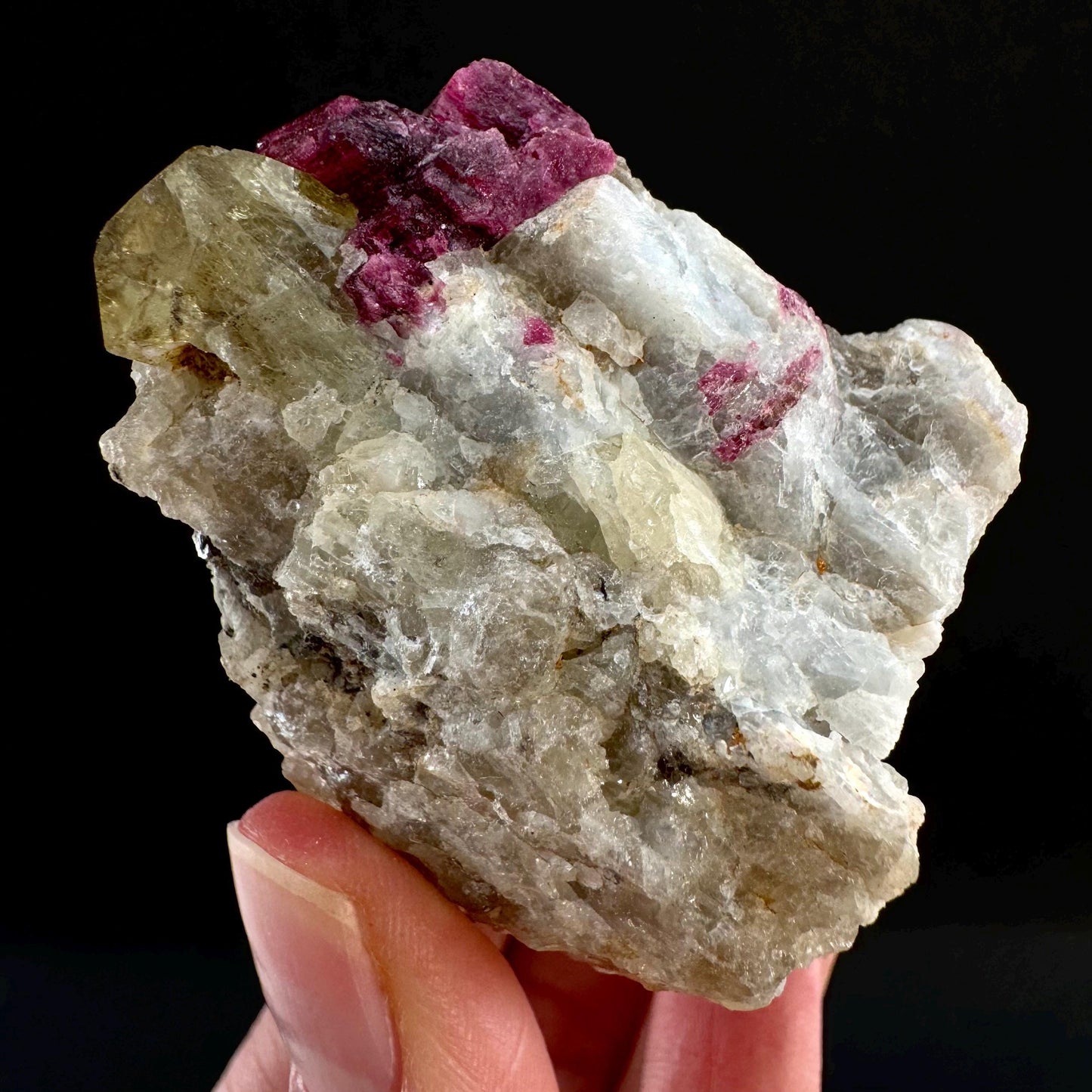 Rare! Londonite with Liddicoatite on Matrix (Madagascar) | rare minerals, mineral specimen, rare crystals
