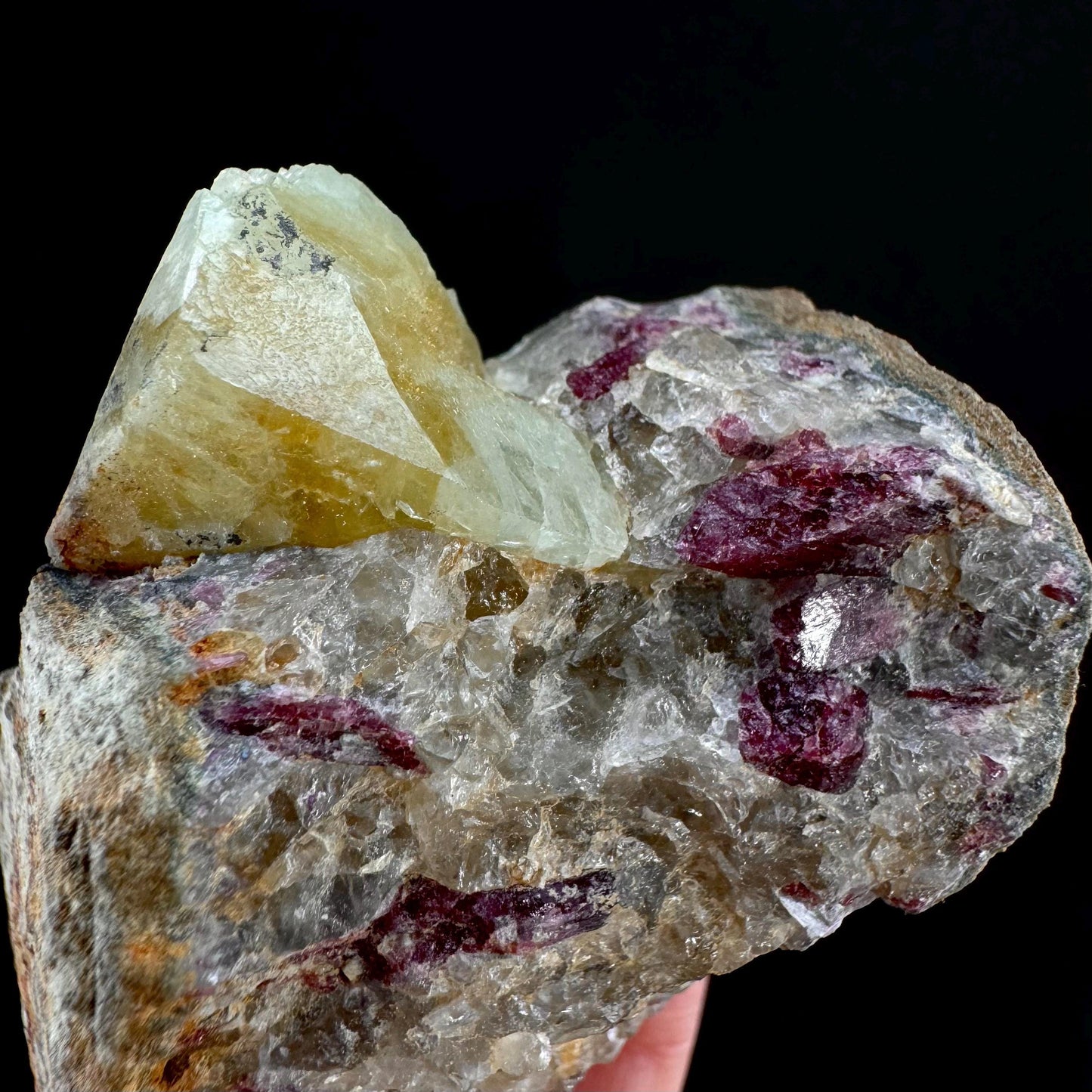 Rare! Londonite with Liddicoatite on Matrix (Madagascar) | rare minerals, mineral specimen, rare crystals