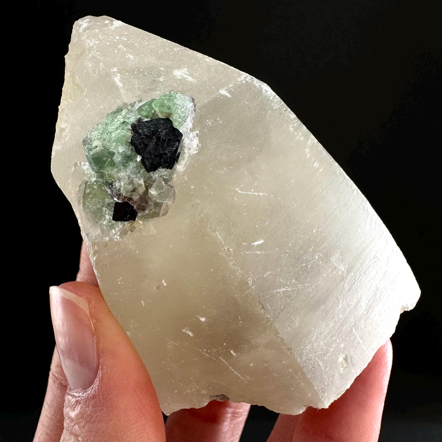 Erongo Quartz with Black Tourmaline & Fluorite (Namibia) | quartz crystal, quartz point, quartz, crystals