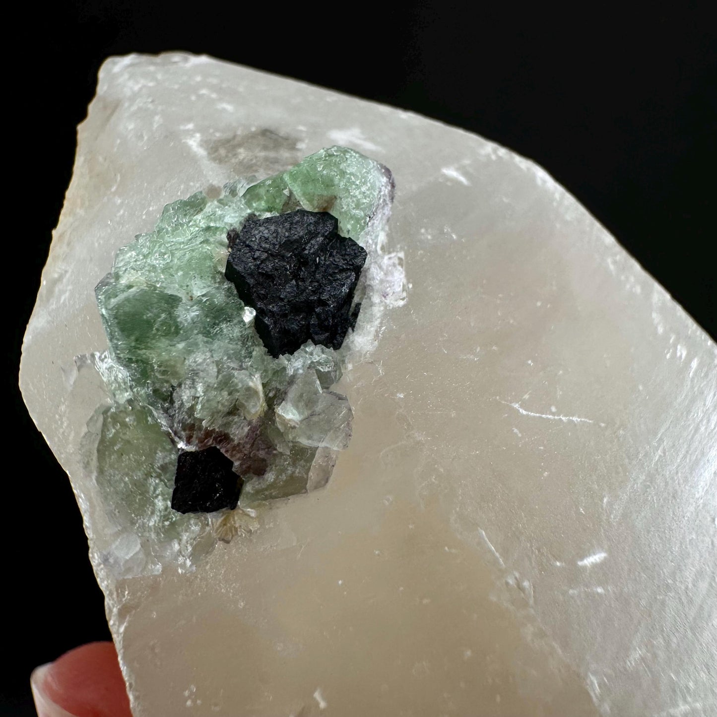 Erongo Quartz with Black Tourmaline & Fluorite (Namibia) | quartz crystal, quartz point, quartz, crystals