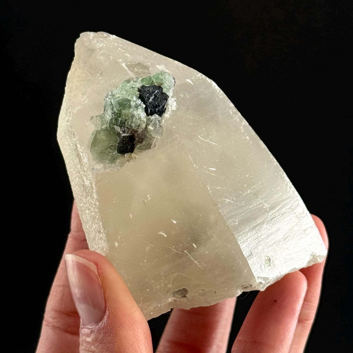 Erongo Quartz with Black Tourmaline & Fluorite (Namibia) | quartz crystal, quartz point, quartz, crystals