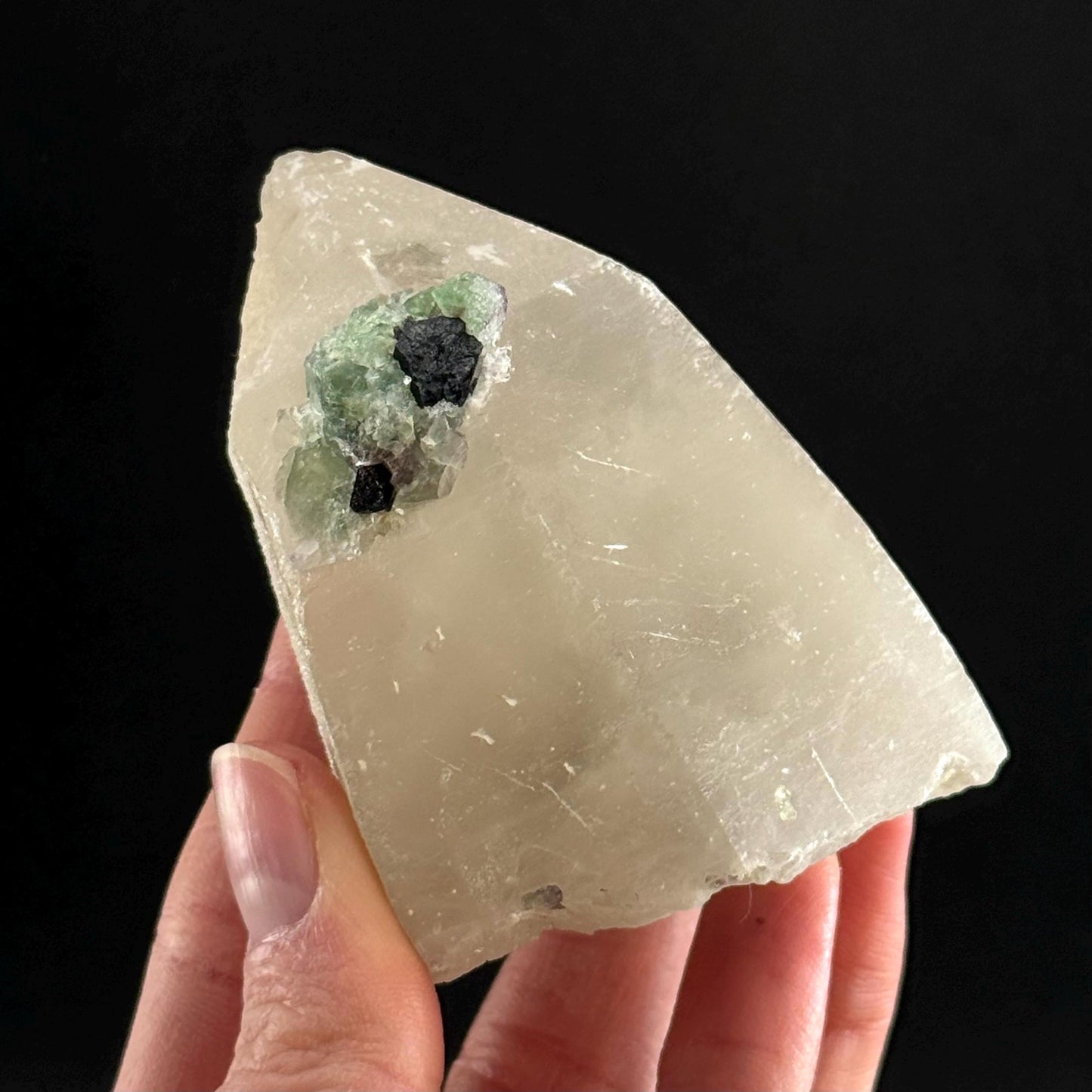 Erongo Quartz with Black Tourmaline & Fluorite (Namibia) | quartz crystal, quartz point, quartz, crystals