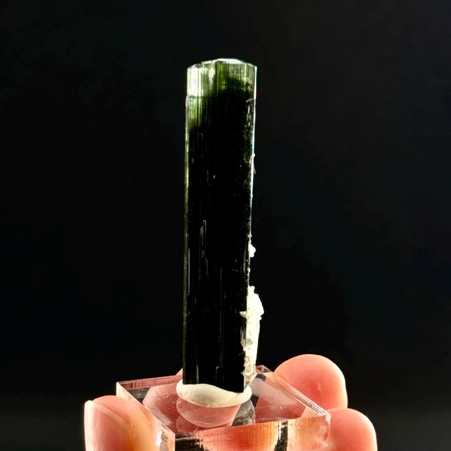 Green Cap Tourmaline with Albite (Pakistan) | raw tourmaline, green tourmaline, tourmaline crystal, rare minerals, rare crystals