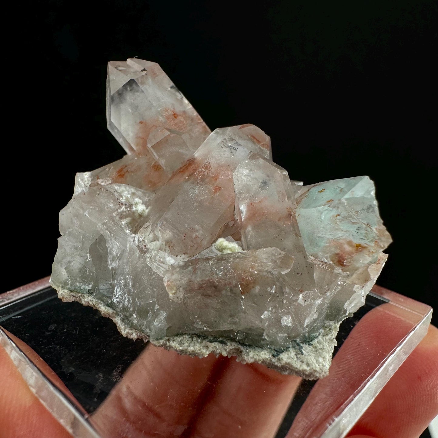 Rare! Ajoite, Copper, & Kaolinite Included Quartz (South Africa) | ajoite quartz, blue quartz, rare minerals, terminated ajoite quartz