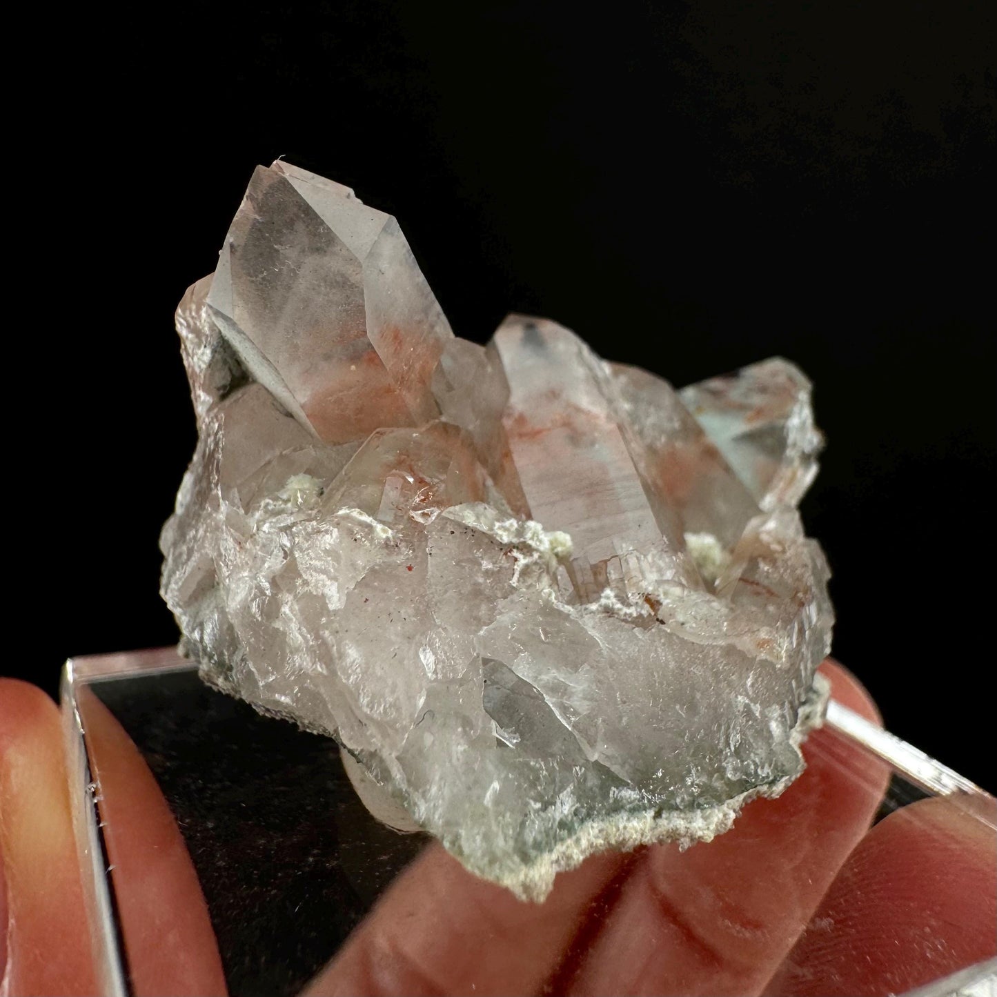 Rare! Ajoite, Copper, & Kaolinite Included Quartz (South Africa) | ajoite quartz, blue quartz, rare minerals, terminated ajoite quartz