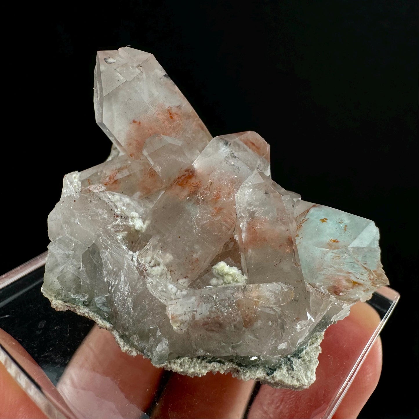 Rare! Ajoite, Copper, & Kaolinite Included Quartz (South Africa) | ajoite quartz, blue quartz, rare minerals, terminated ajoite quartz