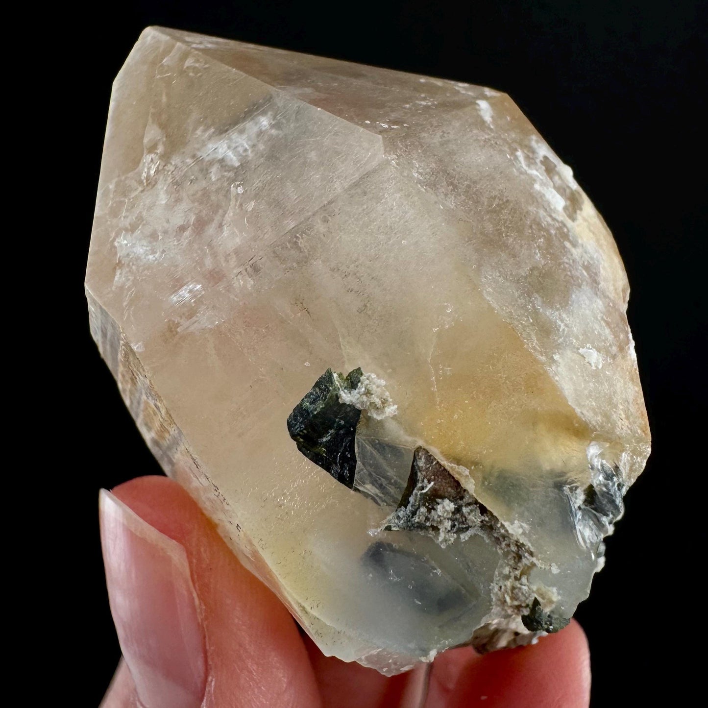 Yellow Bone Quartz & Epidote (Pakistan) | bone quartz, epidote quartz, green epidote, mango quartz