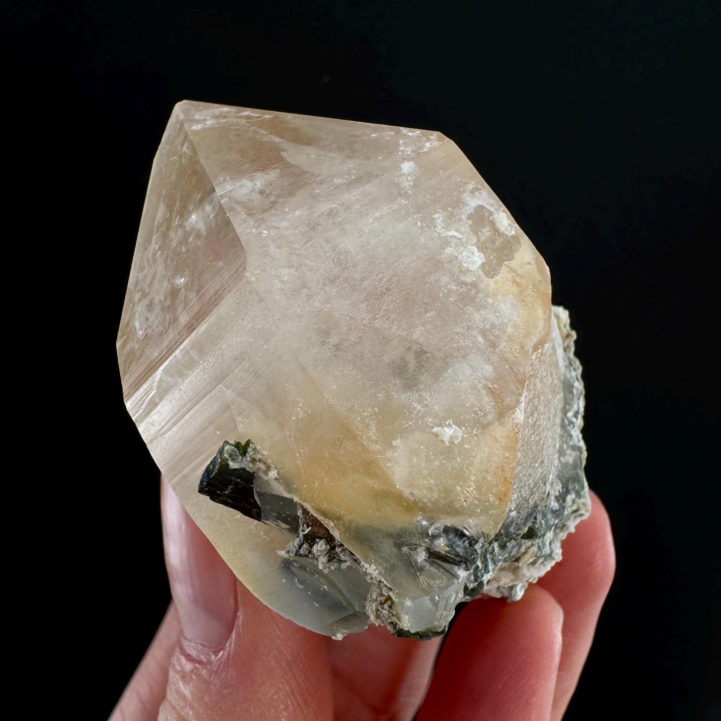 Yellow Bone Quartz & Epidote (Pakistan) | bone quartz, epidote quartz, green epidote, mango quartz