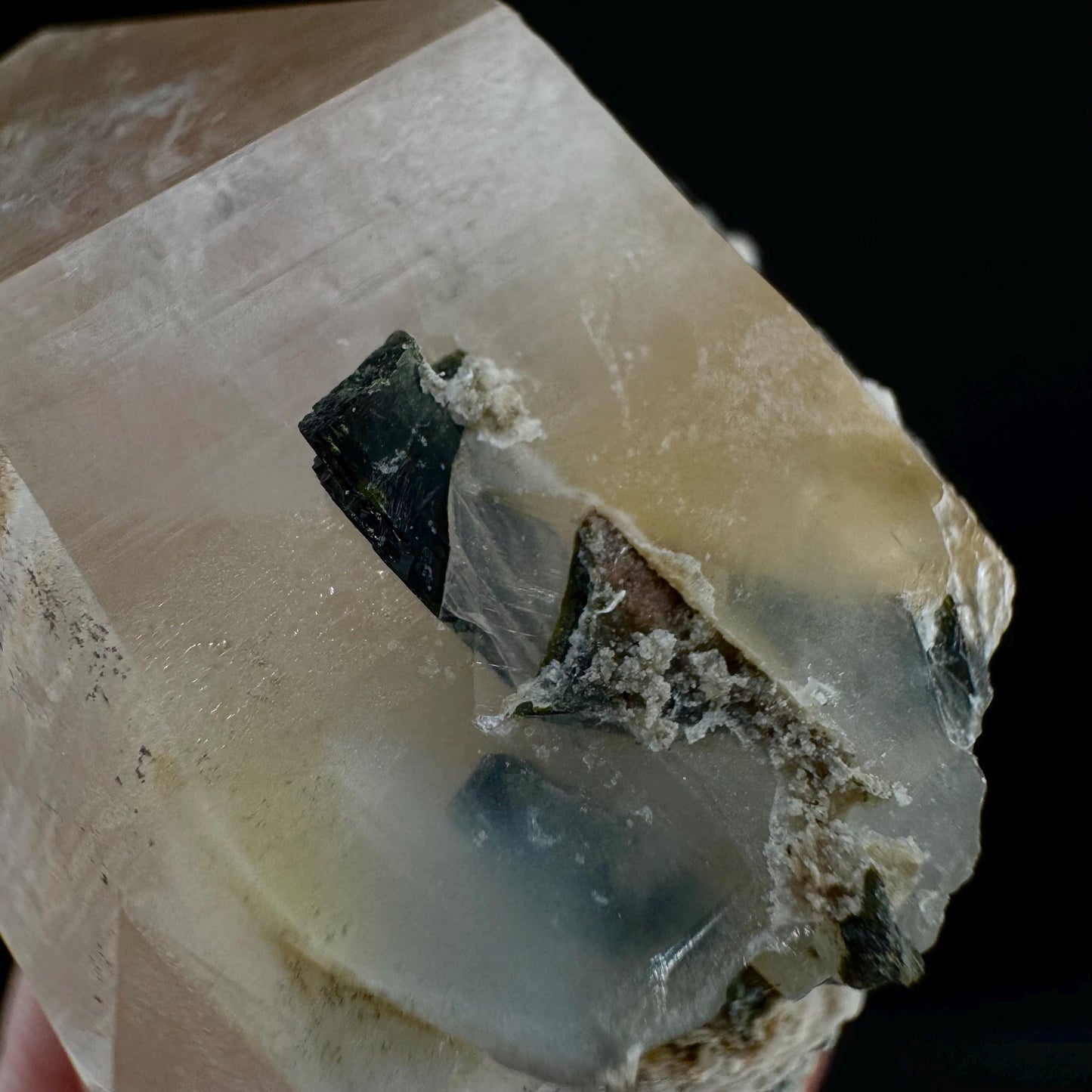 Yellow Bone Quartz & Epidote (Pakistan) | bone quartz, epidote quartz, green epidote, mango quartz