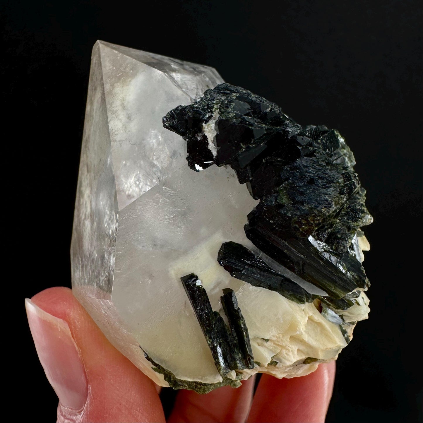 Yellow Bone Quartz & Epidote (Pakistan) | bone quartz, epidote quartz, green epidote, mango quartz