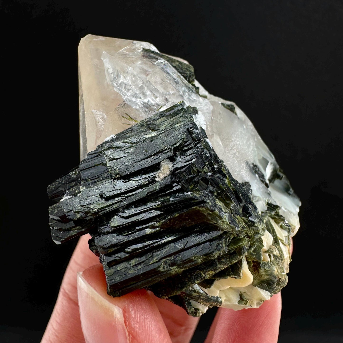 Yellow Bone Quartz & Epidote (Pakistan) | bone quartz, epidote quartz, green epidote, mango quartz