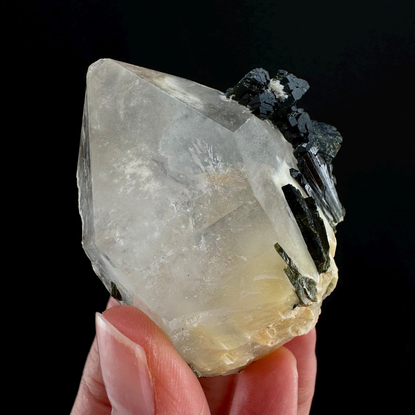 Yellow Bone Quartz & Epidote (Pakistan) | bone quartz, epidote quartz, green epidote, mango quartz