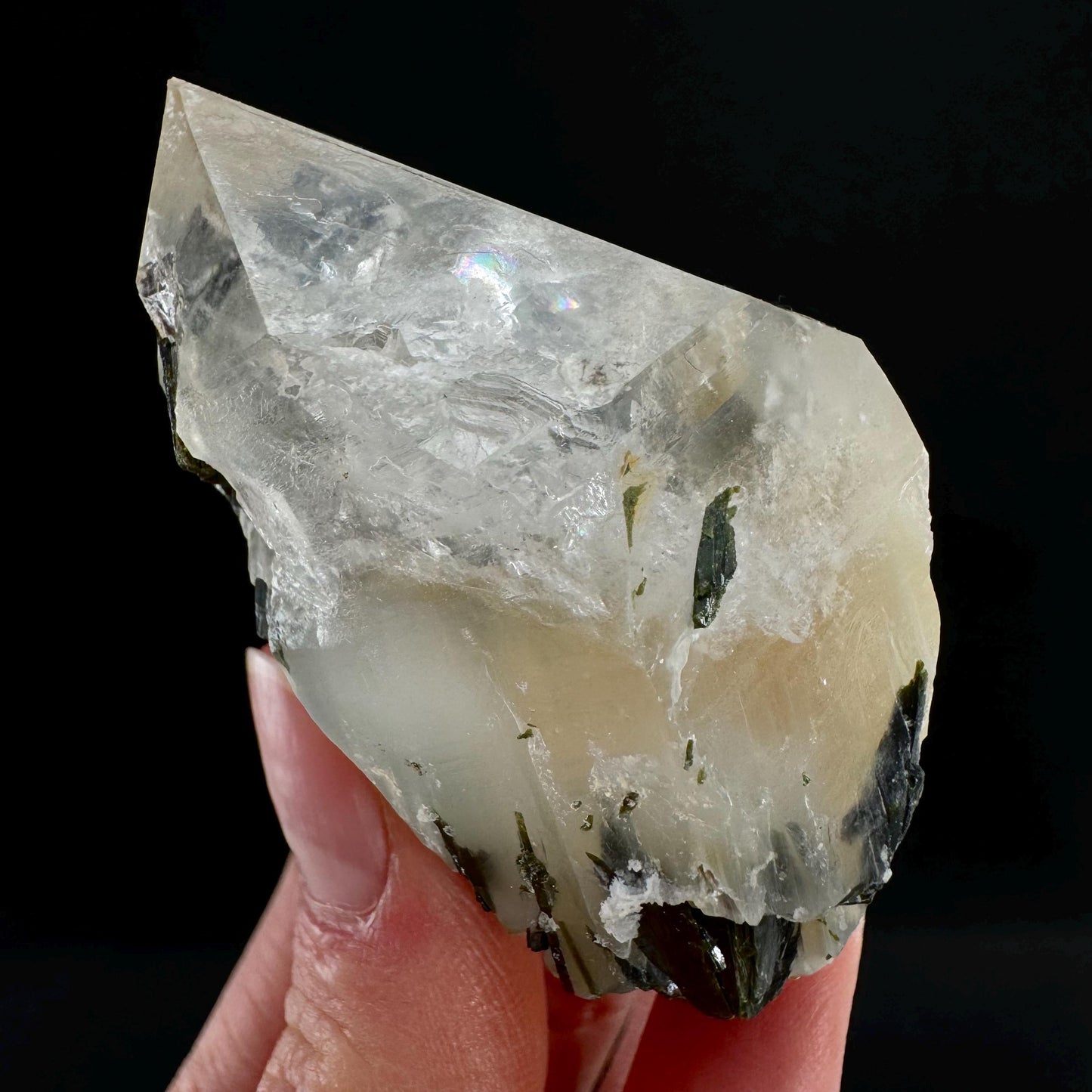 Yellow Bone Quartz & Epidote (Pakistan) | bone quartz, epidote quartz, green epidote, mango quartz