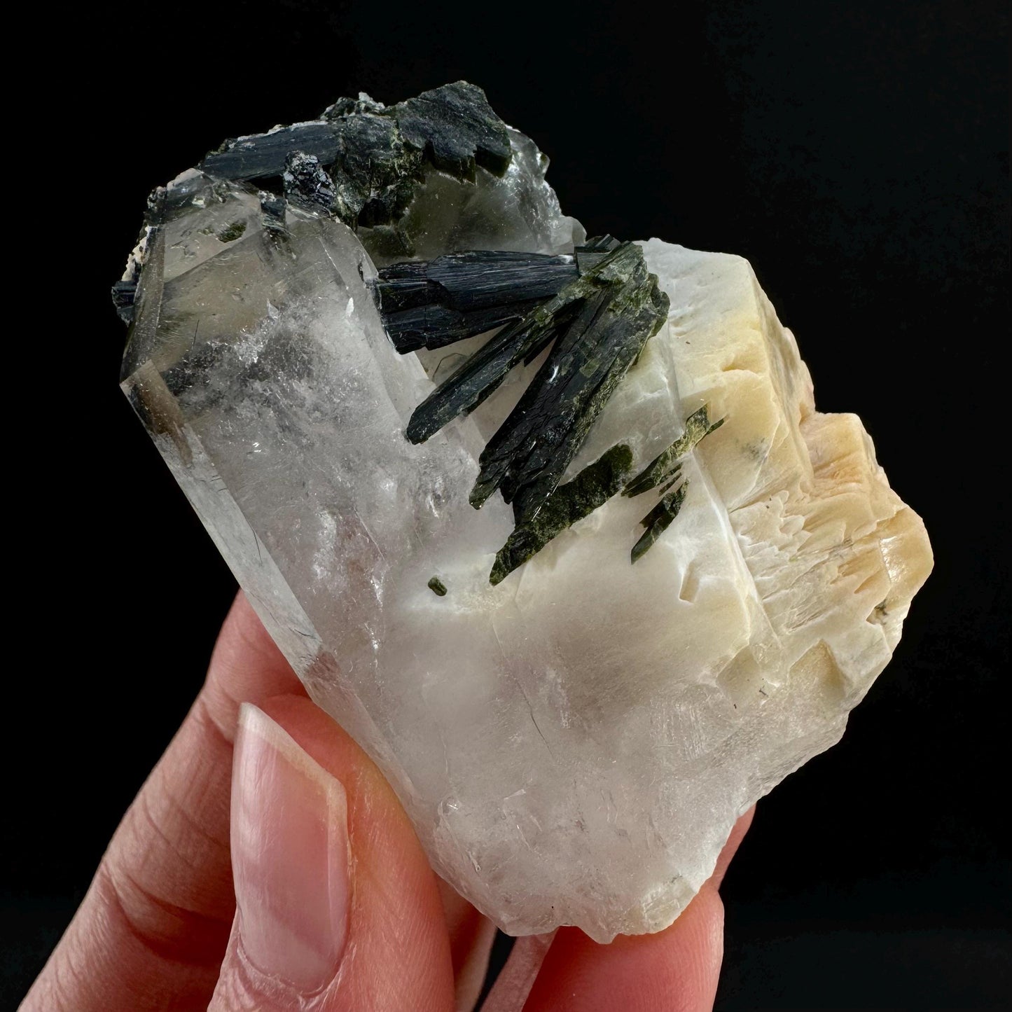 Yellow Bone Quartz & Epidote (Pakistan) | bone quartz, epidote quartz, green epidote, mango quartz