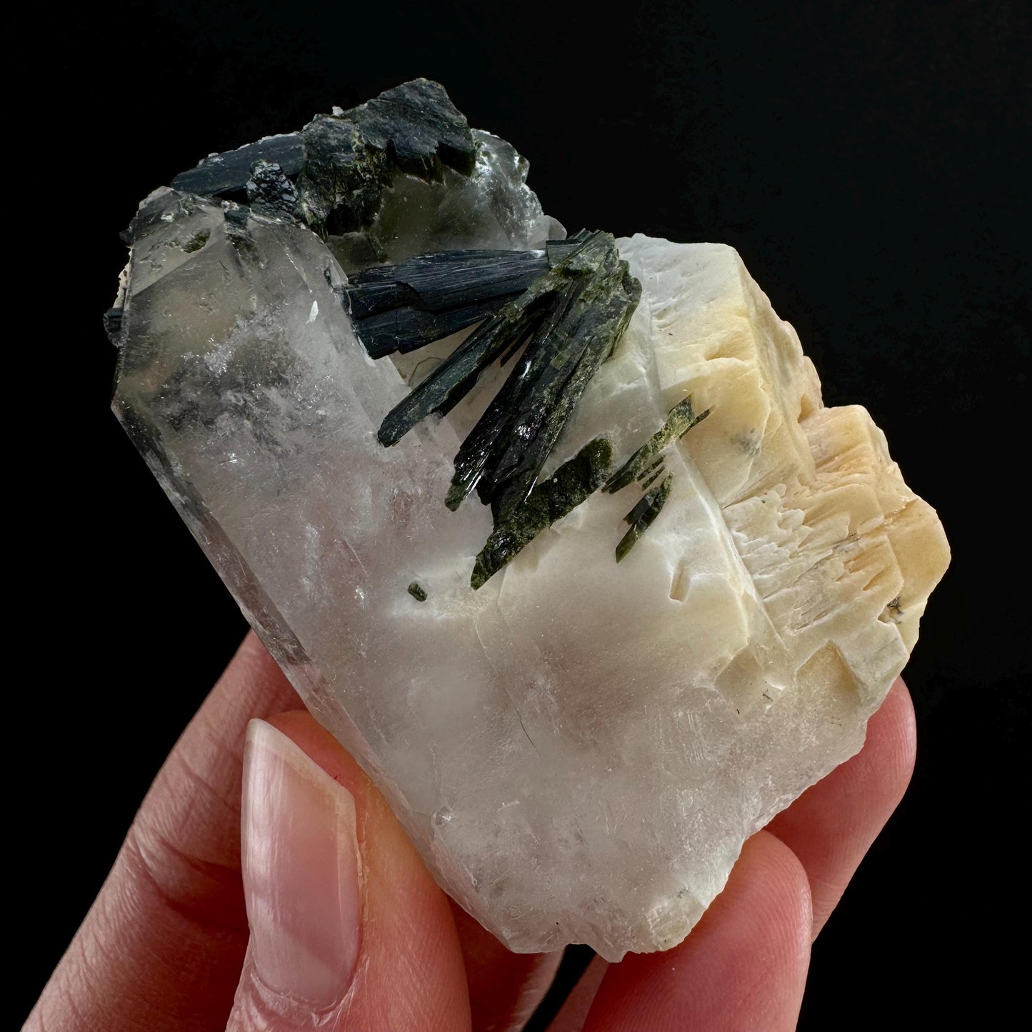 Yellow Bone Quartz & Epidote (Pakistan) | bone quartz, epidote quartz, green epidote, mango quartz