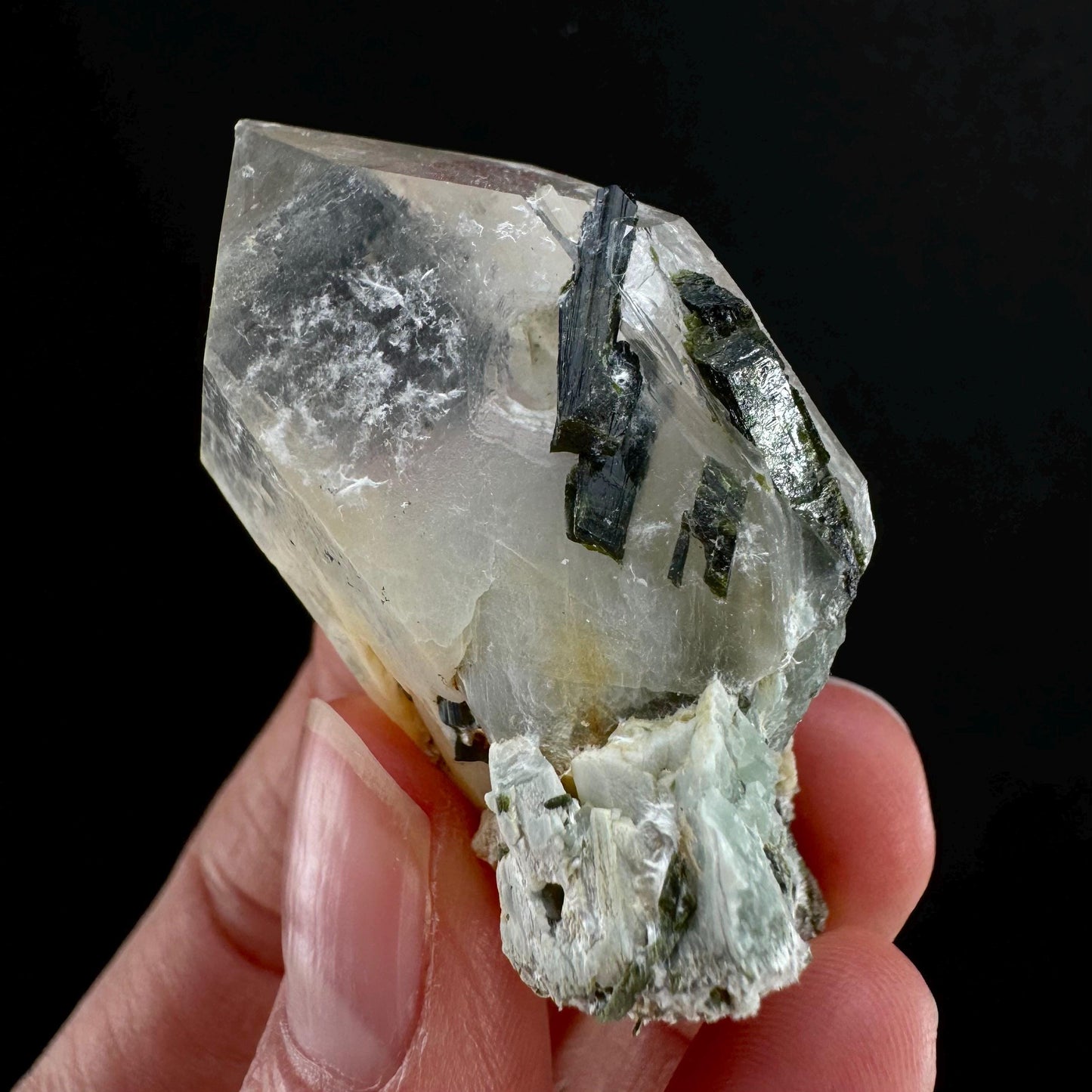 Yellow Bone Quartz & Epidote (Pakistan) | bone quartz, epidote quartz, green epidote, mango quartz