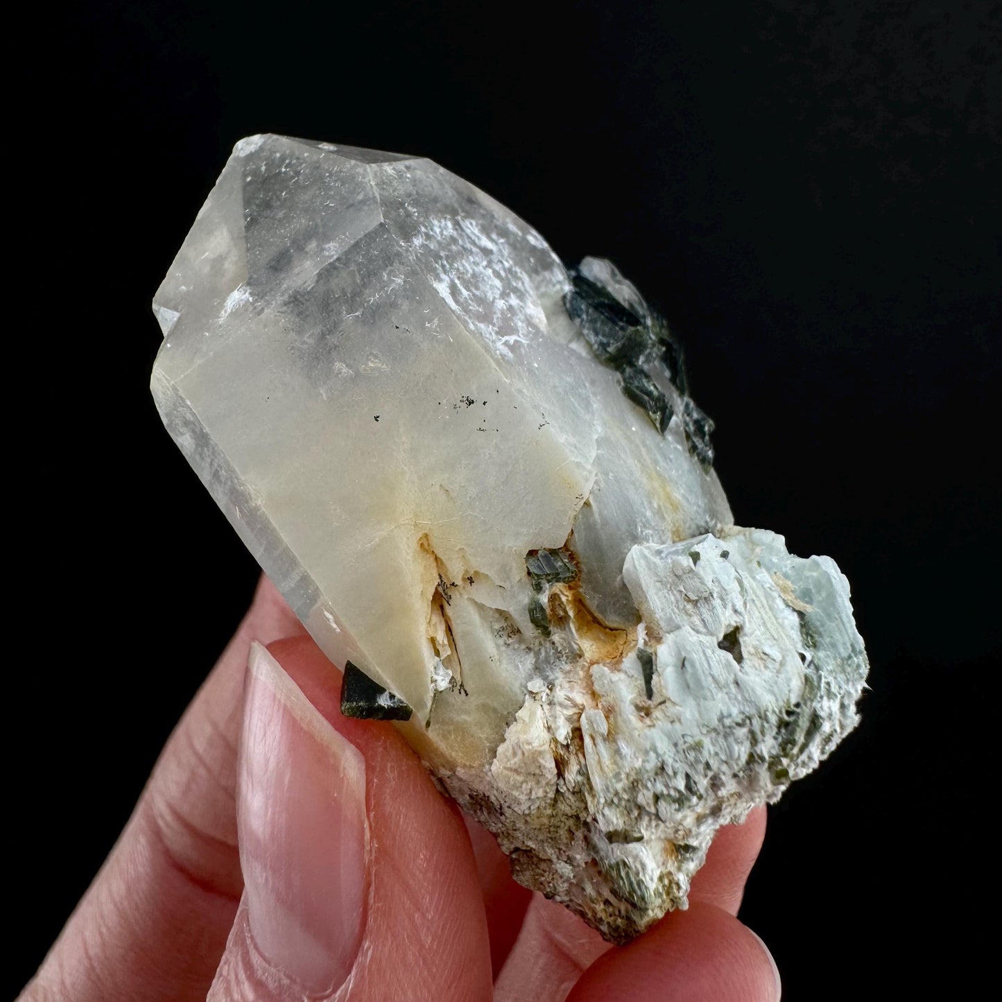 Yellow Bone Quartz & Epidote (Pakistan) | bone quartz, epidote quartz, green epidote, mango quartz