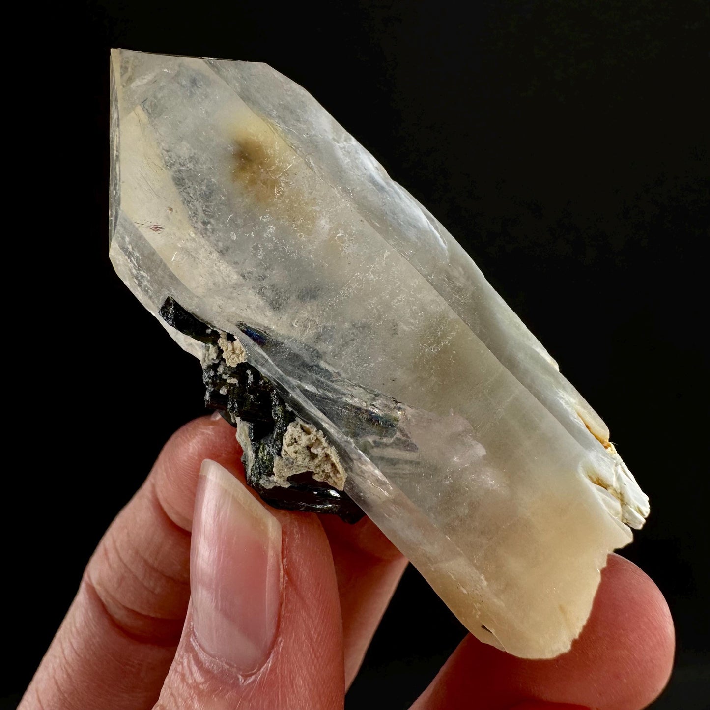 Yellow Bone Quartz & Epidote (Pakistan) | bone quartz, epidote quartz, green epidote, mango quartz
