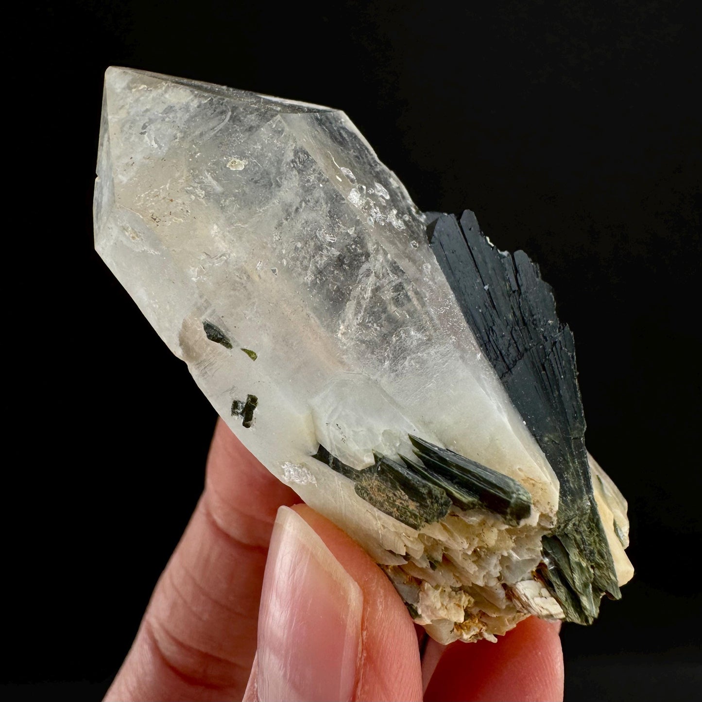Yellow Bone Quartz & Epidote (Pakistan) | bone quartz, epidote quartz, green epidote, mango quartz