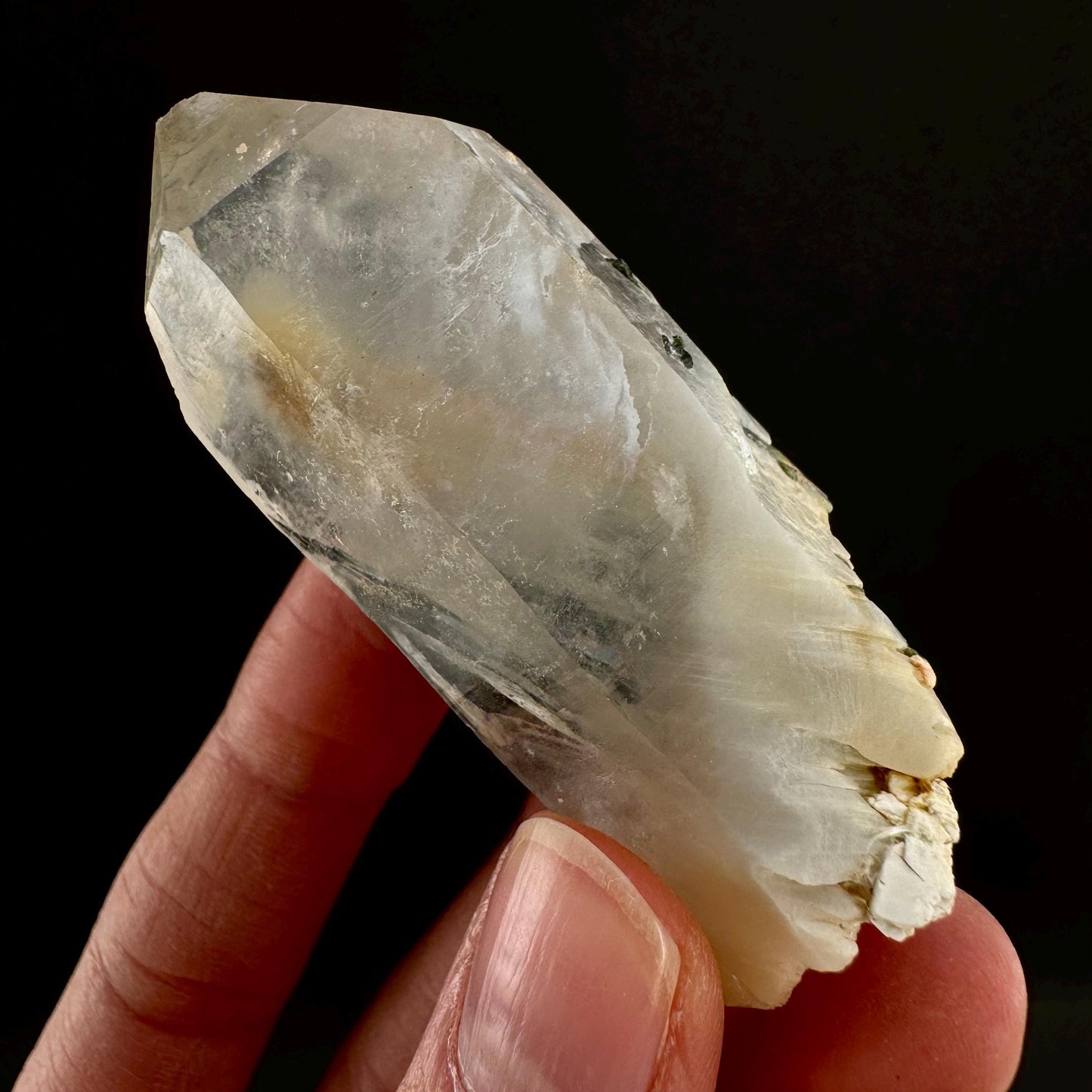 Yellow Bone Quartz & Epidote (Pakistan) | bone quartz, epidote quartz, green epidote, mango quartz