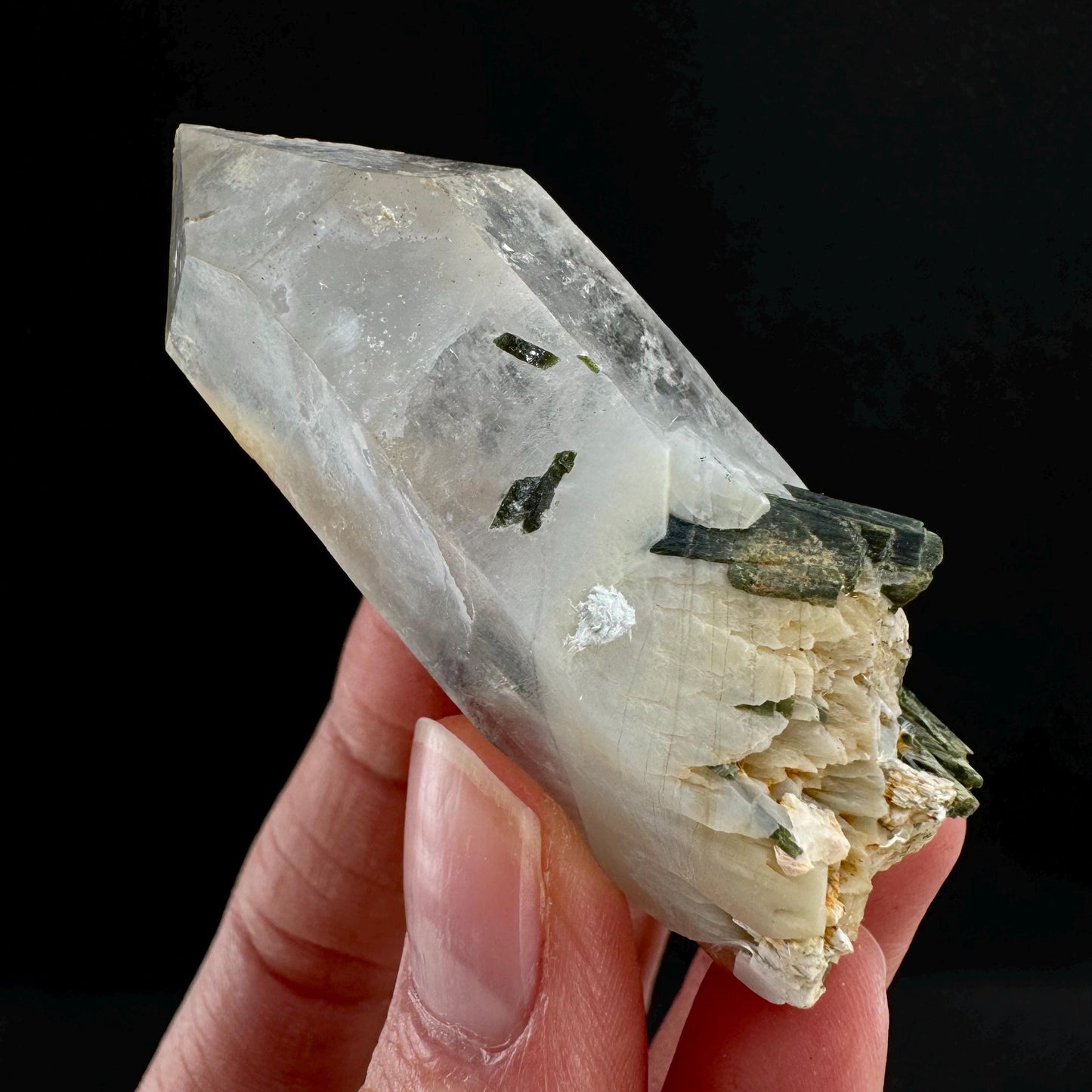 Yellow Bone Quartz & Epidote (Pakistan) | bone quartz, epidote quartz, green epidote, mango quartz