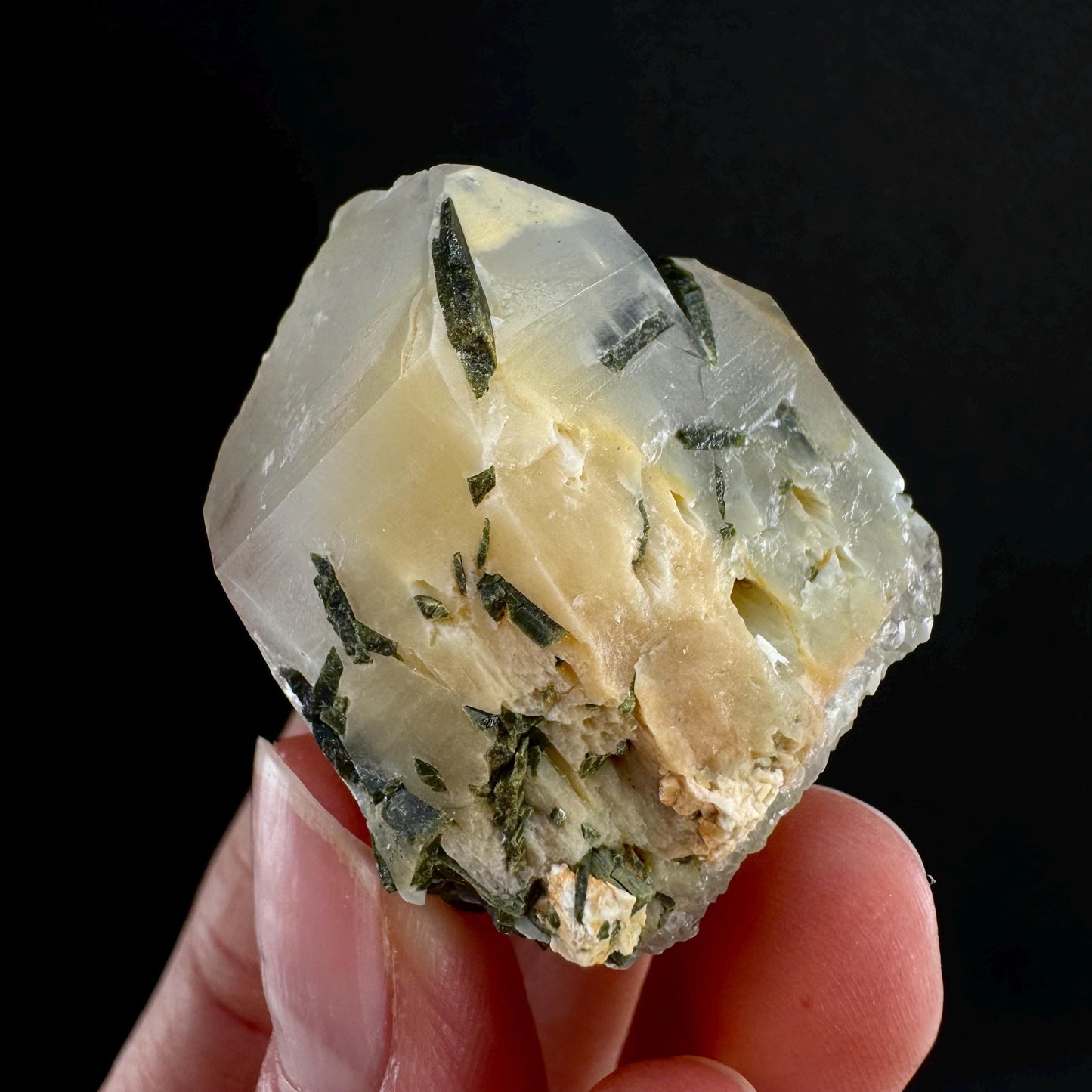 Yellow Bone Quartz & Epidote (Pakistan) | bone quartz, epidote quartz, green epidote, mango quartz