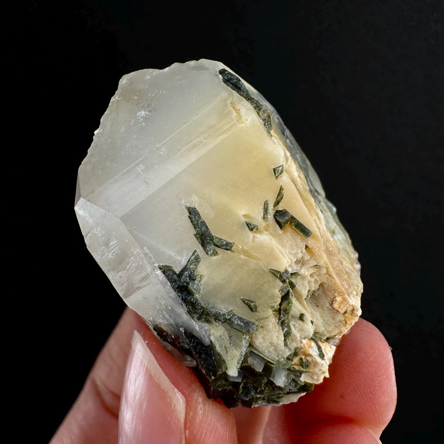 Yellow Bone Quartz & Epidote (Pakistan) | bone quartz, epidote quartz, green epidote, mango quartz