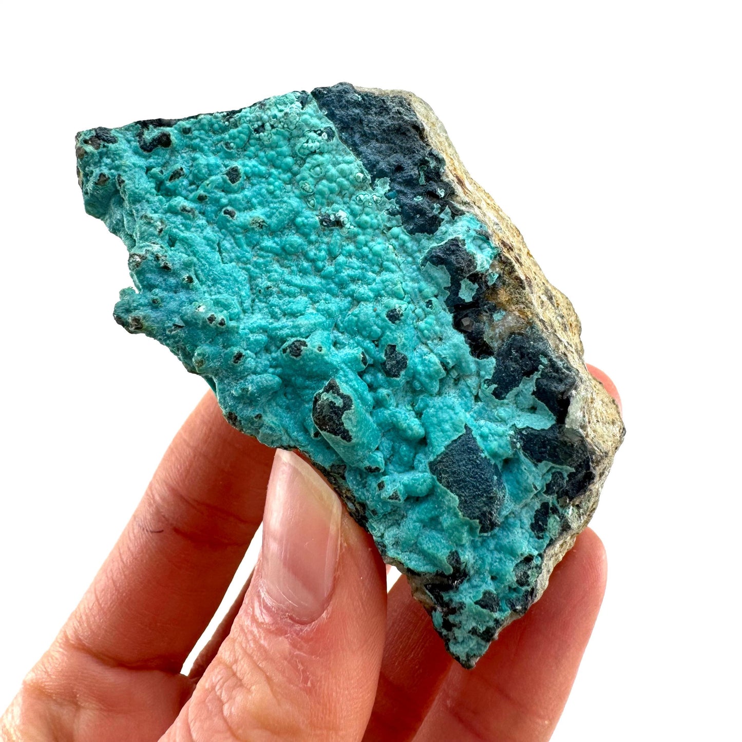 Chrysocolla Specimen (Congo), raw chrysocolla, botryoidal chrysocolla, chrysocolla crystal, rare crystals