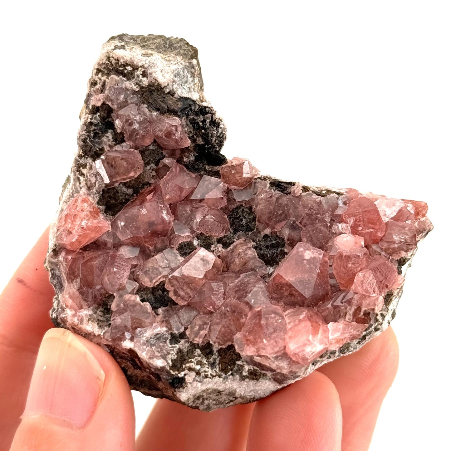 Rhodochrosite on Matrix (Peru) | rhodochrosite crystal, rare crystals, mineral specimen, rare minerals, natural rhodochrosite