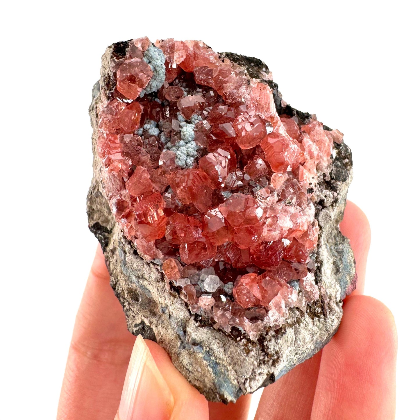 Rhodochrosite on Matrix (Peru) | rhodochrosite crystal, rare crystals, mineral specimen, rare minerals, natural rhodochrosite