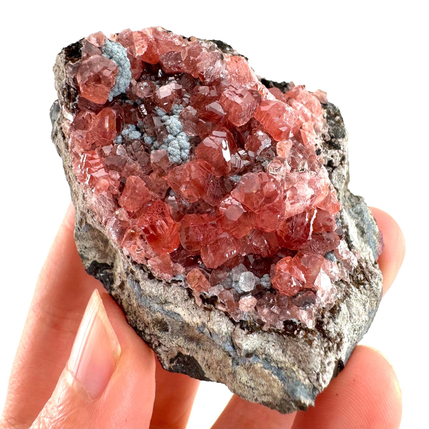 Rhodochrosite on Matrix (Peru) | rhodochrosite crystal, rare crystals, mineral specimen, rare minerals, natural rhodochrosite