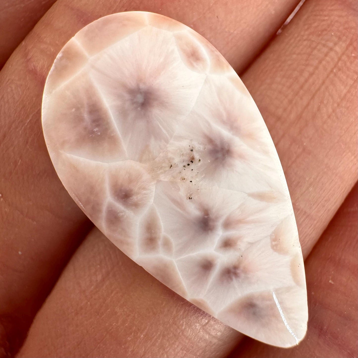 Pink Natrolite Cabochon, pink larimar cabochon, gemstone cabochon, natrolite cab, polished natrolite