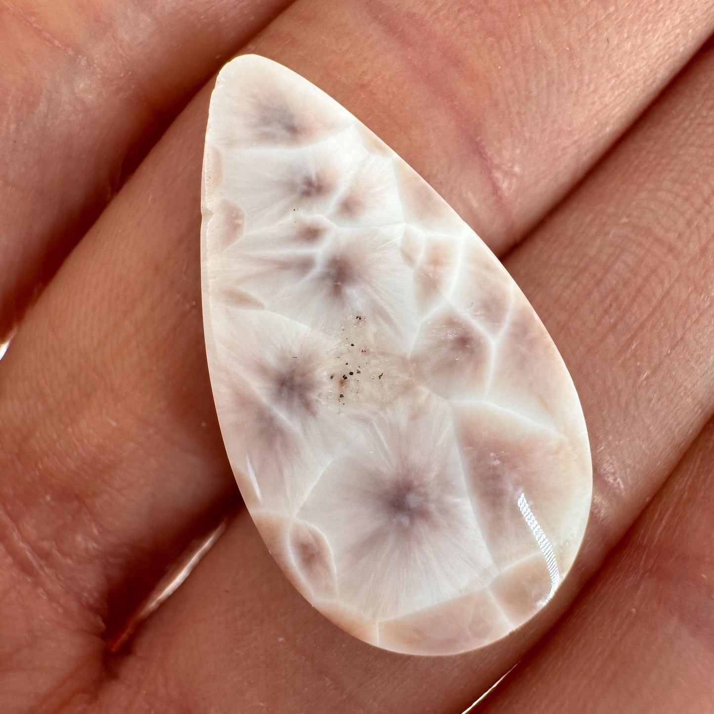 Pink Natrolite Cabochon, pink larimar cabochon, gemstone cabochon, natrolite cab, polished natrolite