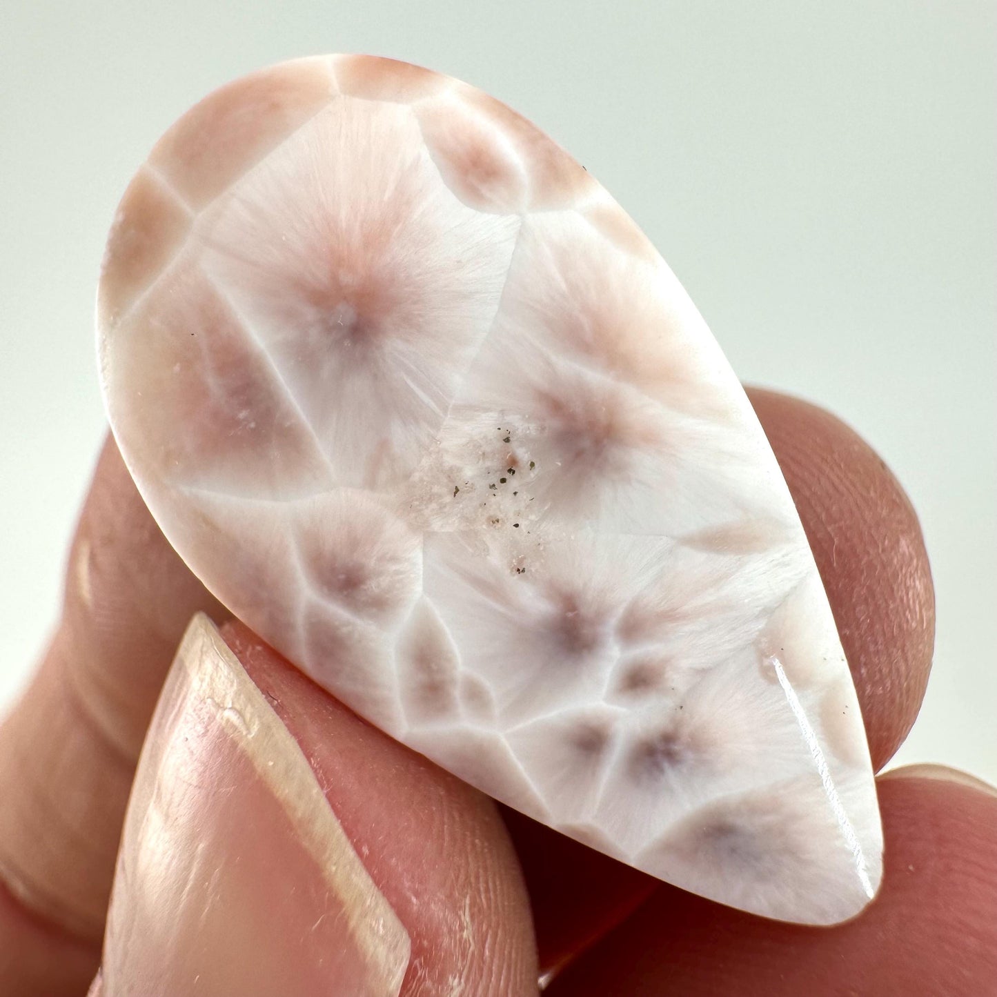 Pink Natrolite Cabochon, pink larimar cabochon, gemstone cabochon, natrolite cab, polished natrolite