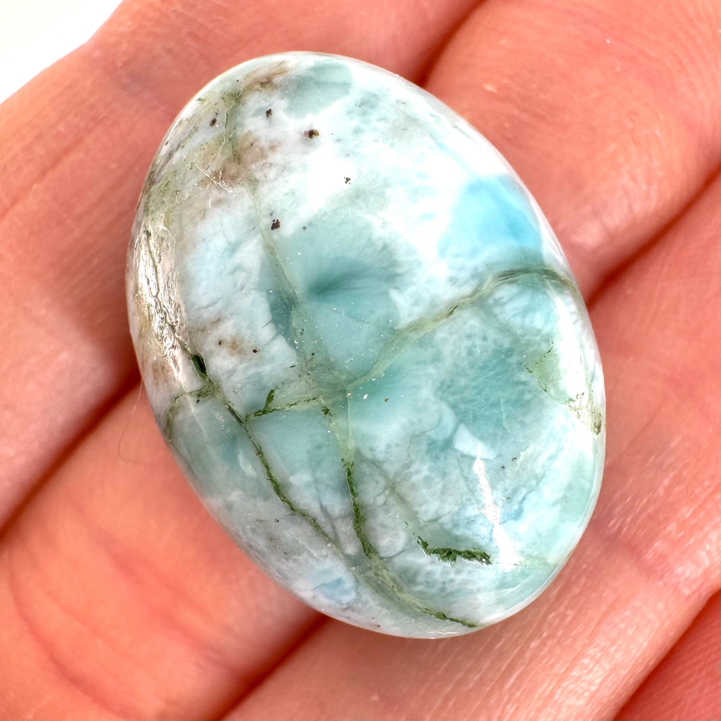 Larimar Cabochon, blue larimar cabochon, gemstone cabochon, larimar crystal, larimar cab, polished larimar